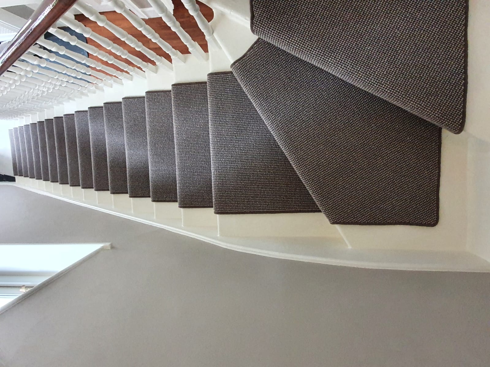 Grey Carpet Installation Stairs