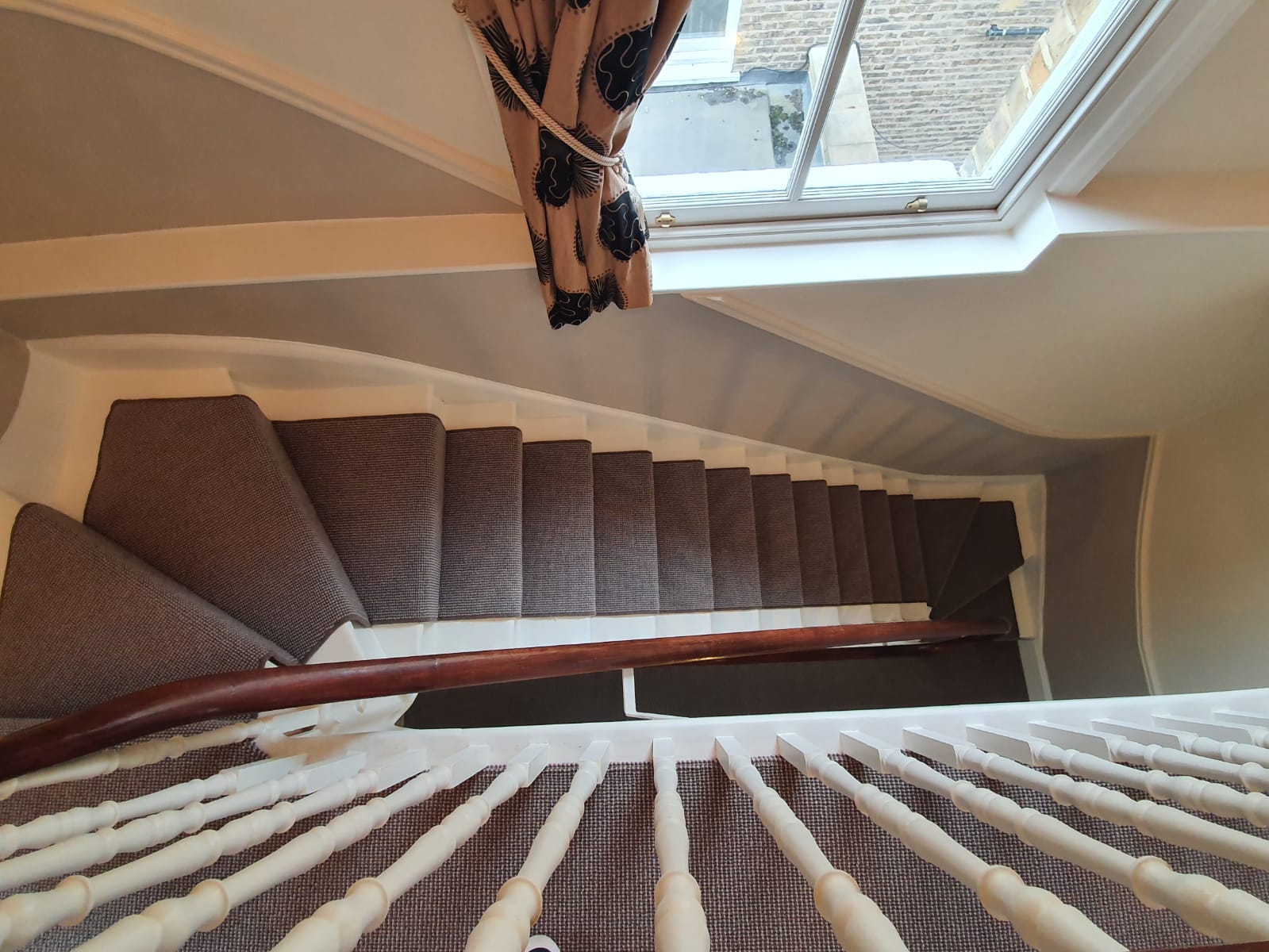 Grey Carpet Installation Stairs