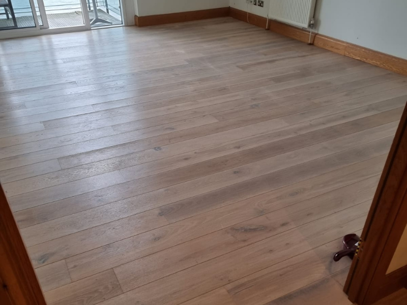 Staki White Brushed & Oil Wood Flooring in Richmond, Home