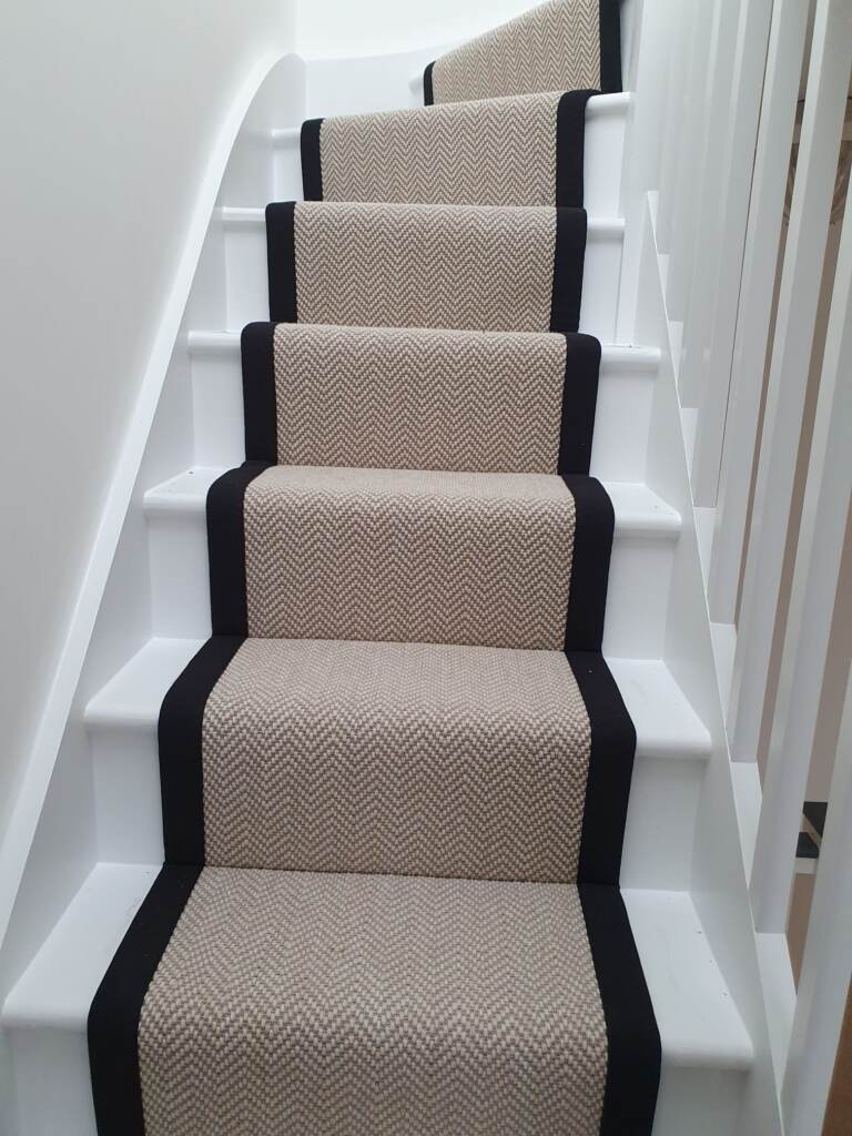Fibre Carpets Flatweave Classic Herringbone Chalk Carpet in St John'S Wood, Home
