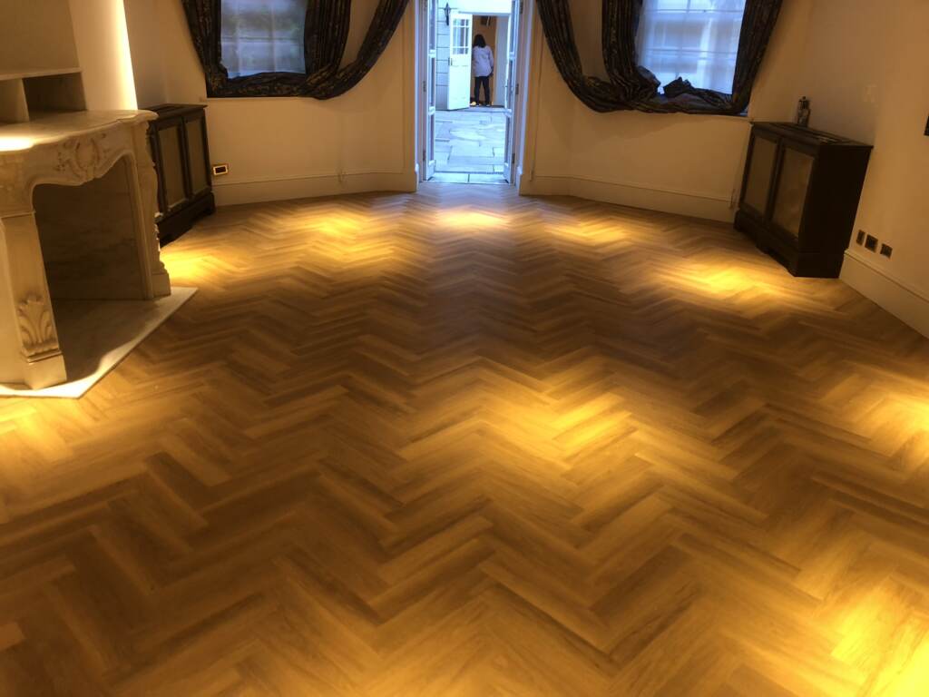 Amtico Spacia Honey Oak Fitting in Canary Wharf, Luxury Vinyl Tile (LVT) Flooring, Wood Flooring, Home