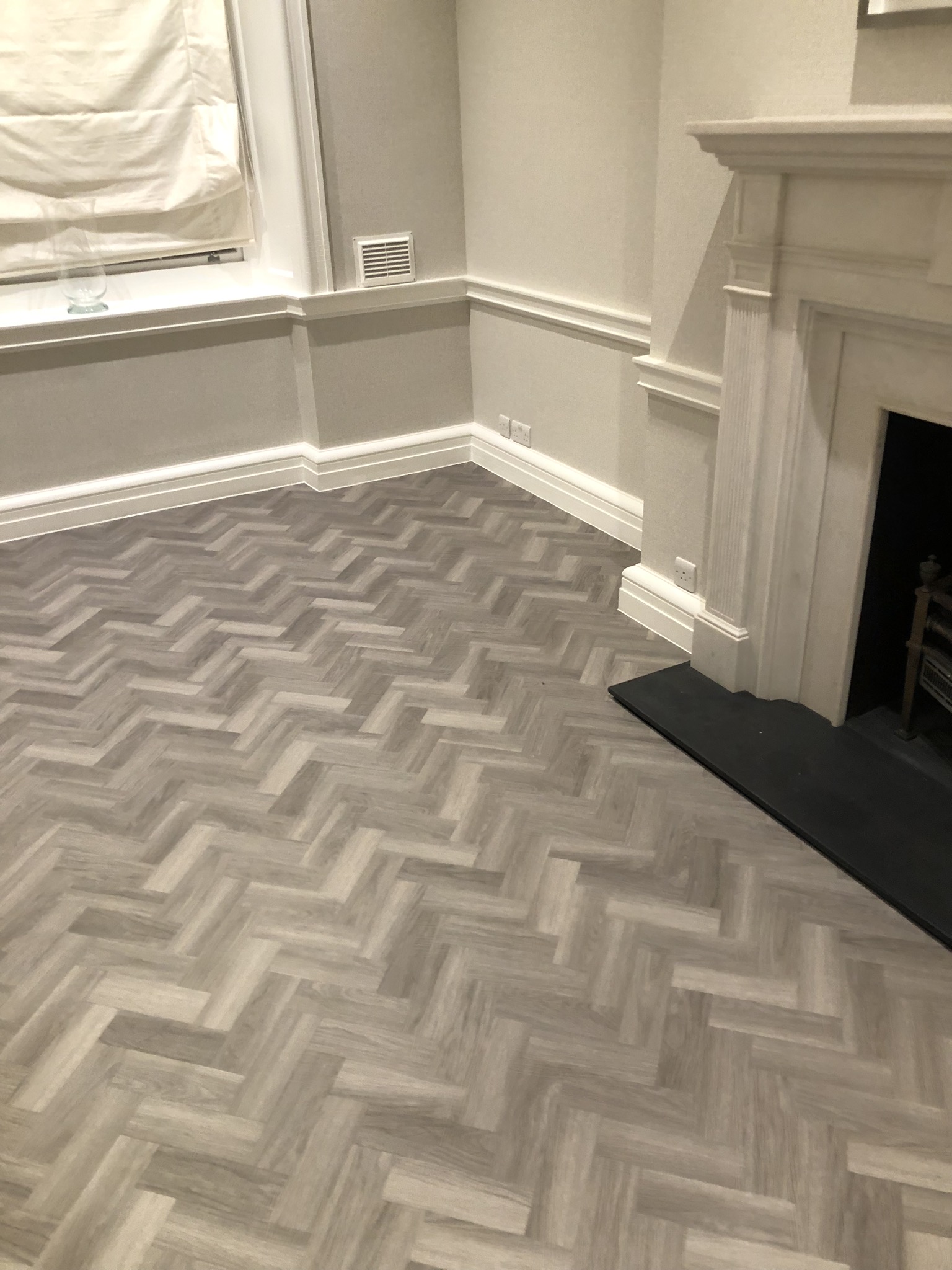 Amtico Spacia Nordic Oak in herringbone installation Shepherds Bush-2