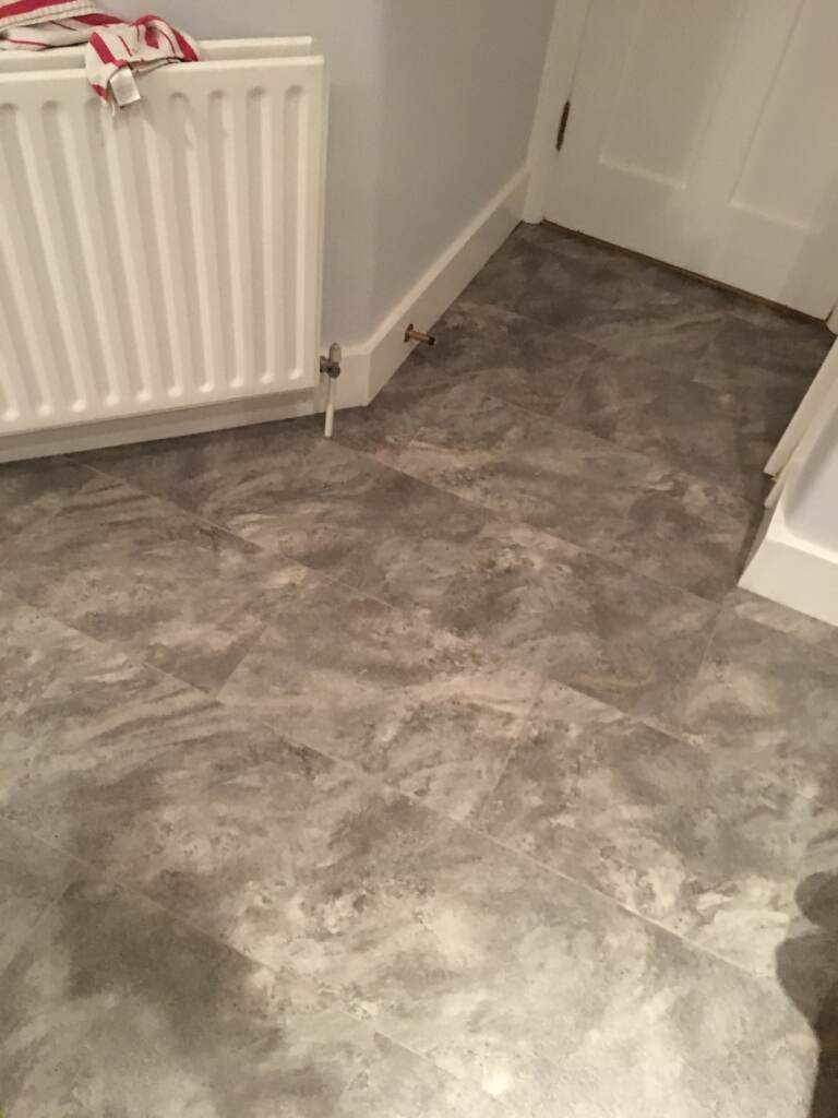 Amtico Spacia Pale Grey Slate Installation in Kilburn, Luxury Vinyl Tile (LVT) Flooring, Home