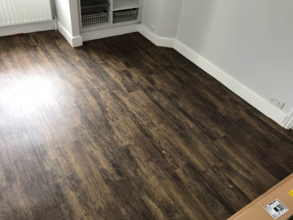 Amtico Spacia Scorched Timber Fitting in St John'S Wood, Luxury Vinyl Tile (LVT) Flooring, Home