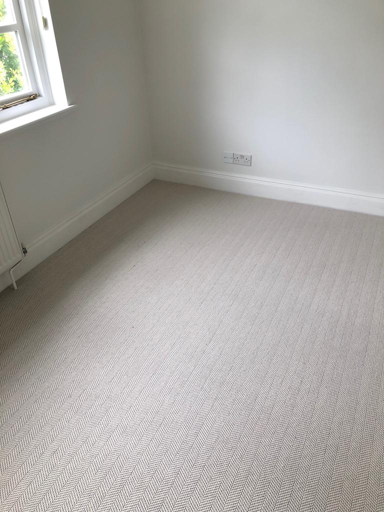 Fibre Carpets Wool Herringbone Installation in Battersea, Carpet, Home