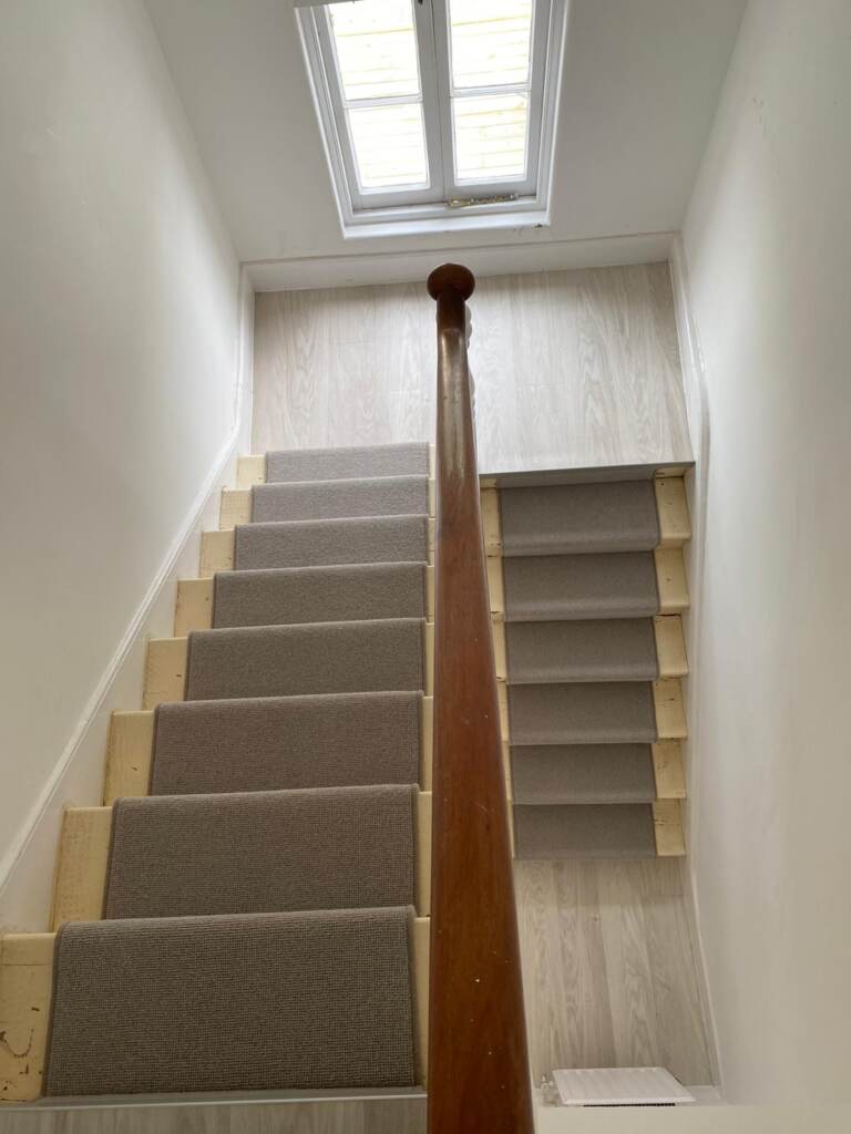 Hugh Mackay Carpets Deco Loop Seaspray Danso Installation in Pimlico, Carpet, Home