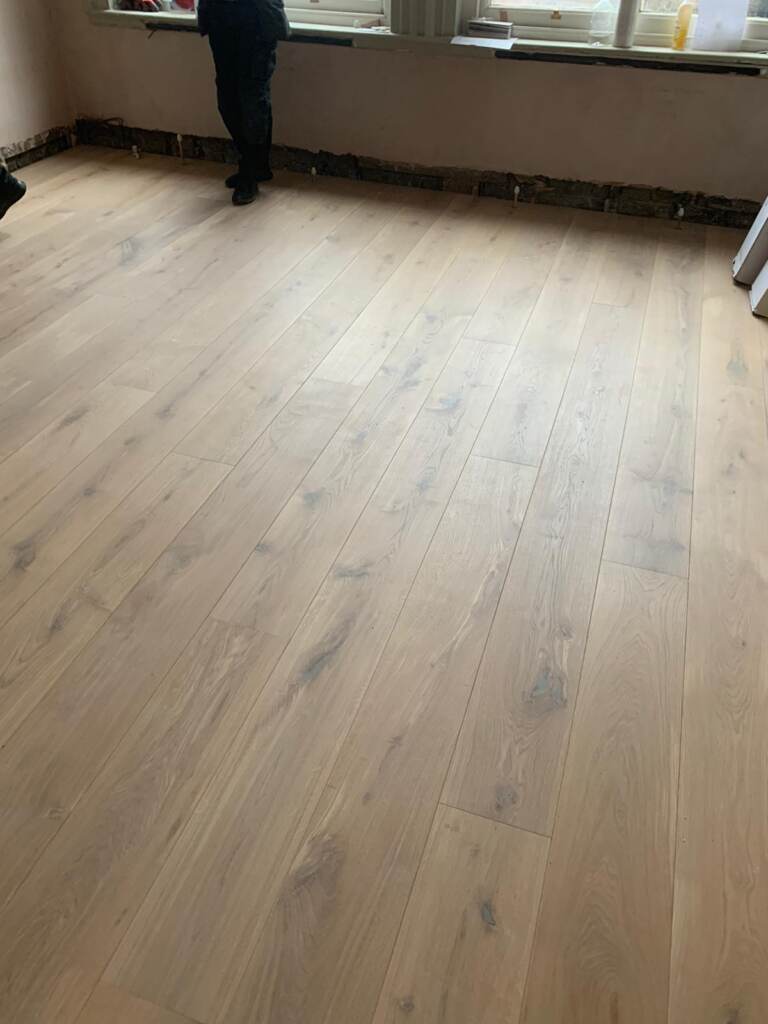 Staki Oak Blanc Wood Flooring Installation in Hammersmith, Home