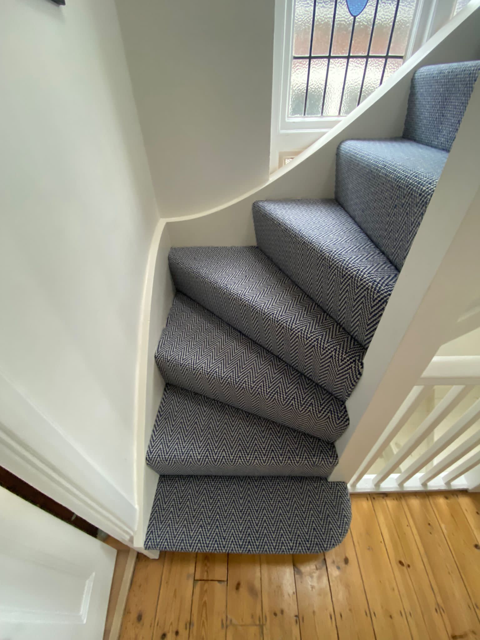 Rols Wool Carpets Herringbone Denim Installation In Battersea-0