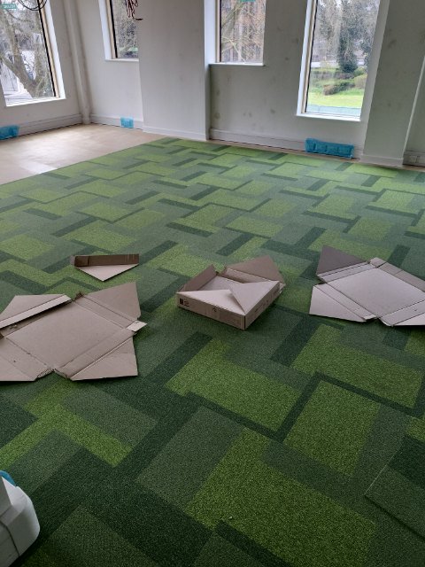 Desso Stratos Blocks Ecoltile carpet tiles installation in Chiswick-0