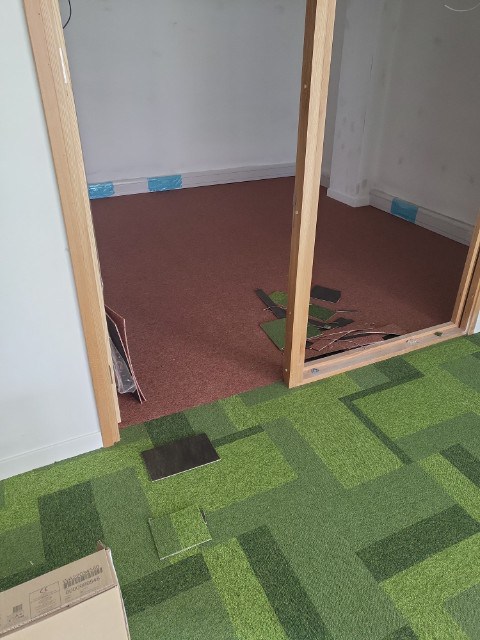 Desso Stratos Blocks Ecoltile carpet tiles installation in Chiswick-1