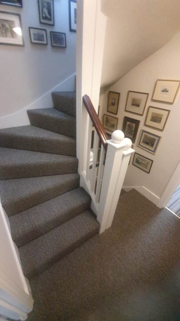 Hugh Mackay Carpets Deco Stripe Belgravia Installation in Hammersmith, Carpet, Home