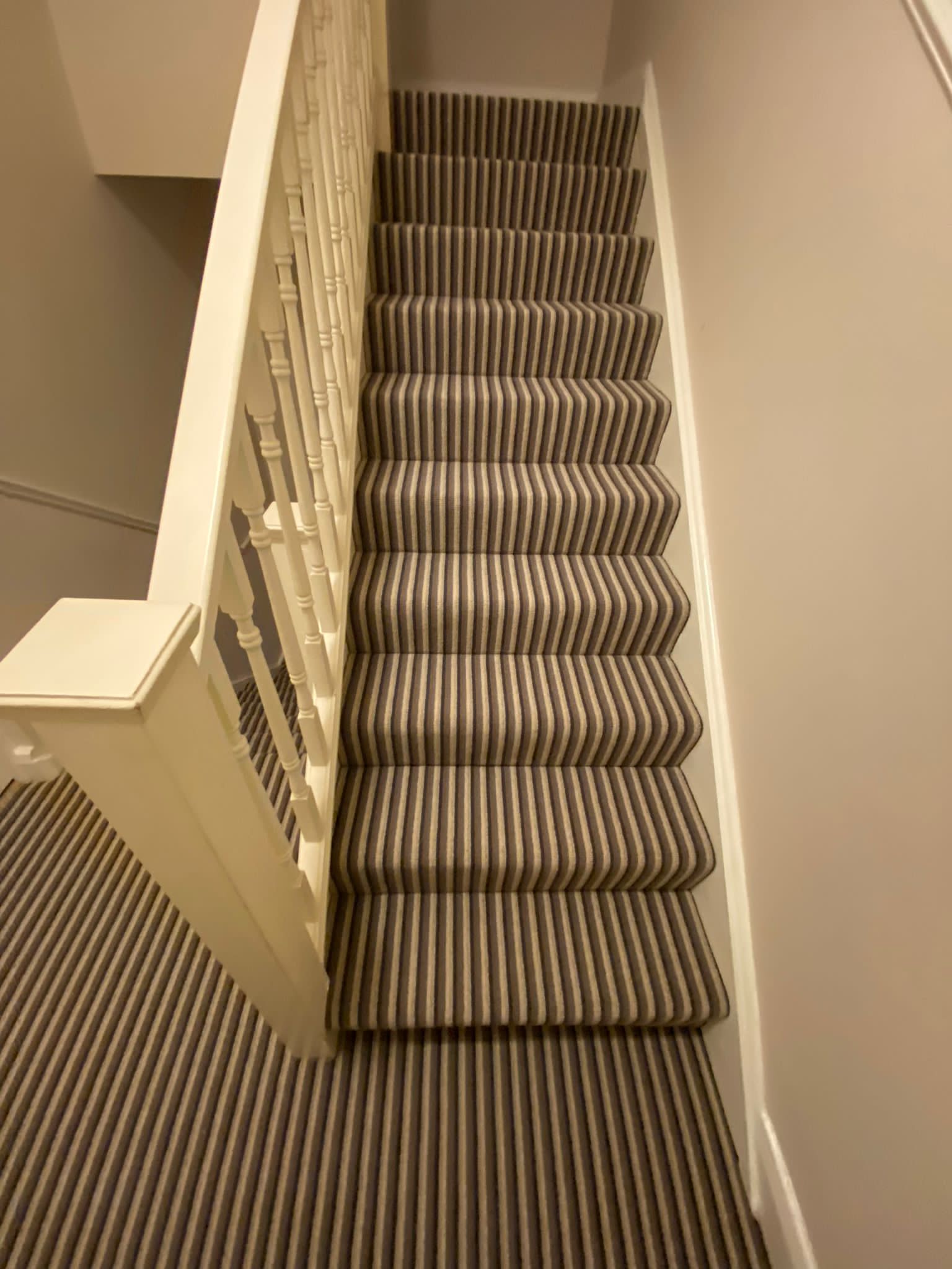 Hugh Mackay Carpets Deco Stripe Woodland Installation in Earls Court - Wood Flooring - Residential
