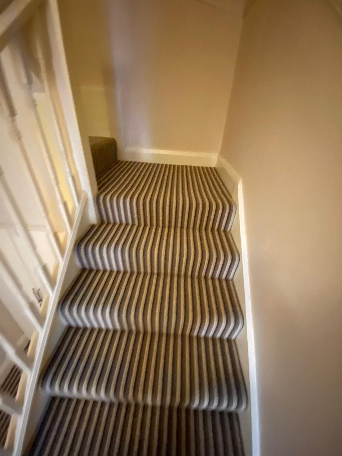 Hugh Mackay Carpets Deco Stripe Woodland installation in Earls Court-2