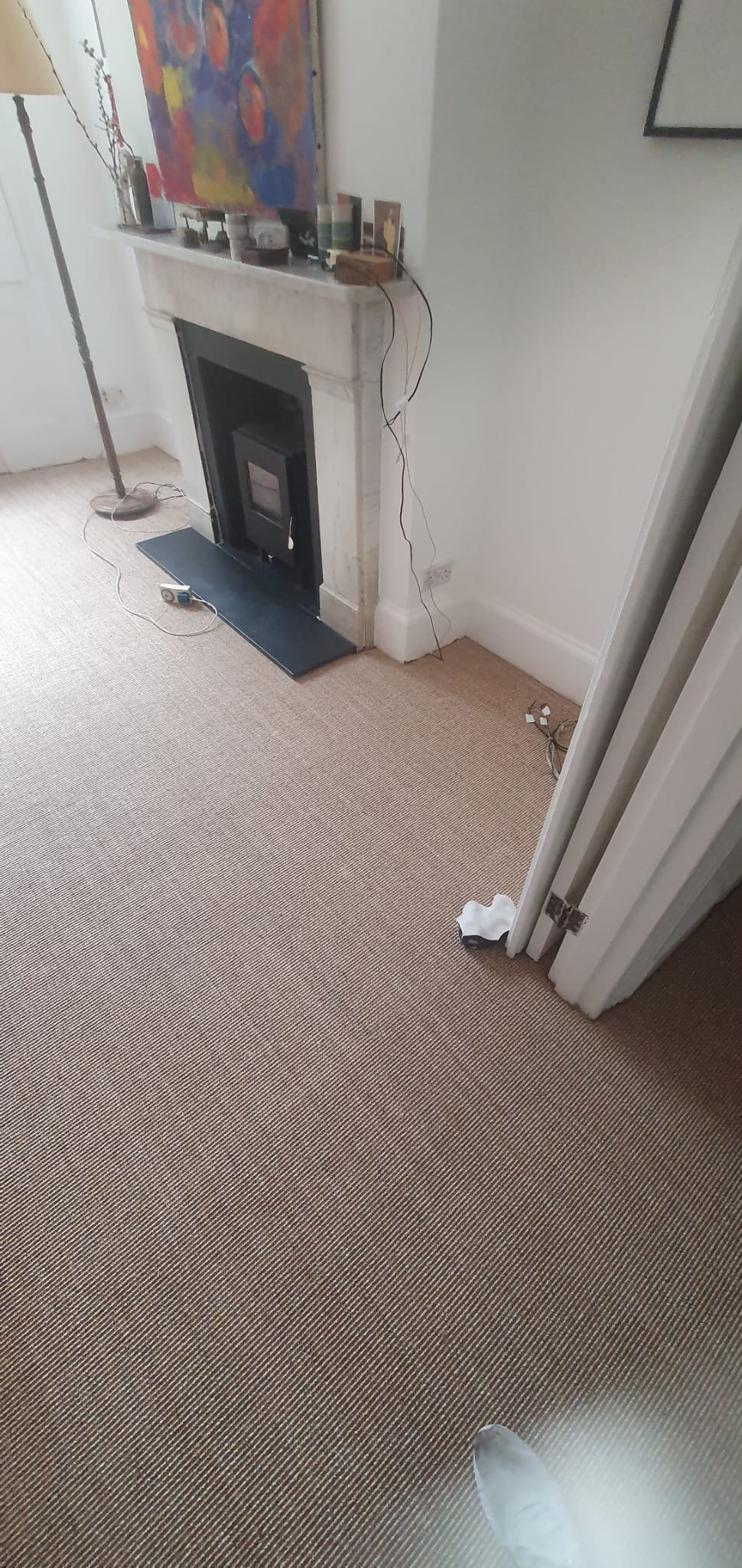Fibre Carpets Sisal Easyclean Boucle Sunstone installation in Lambeth-2