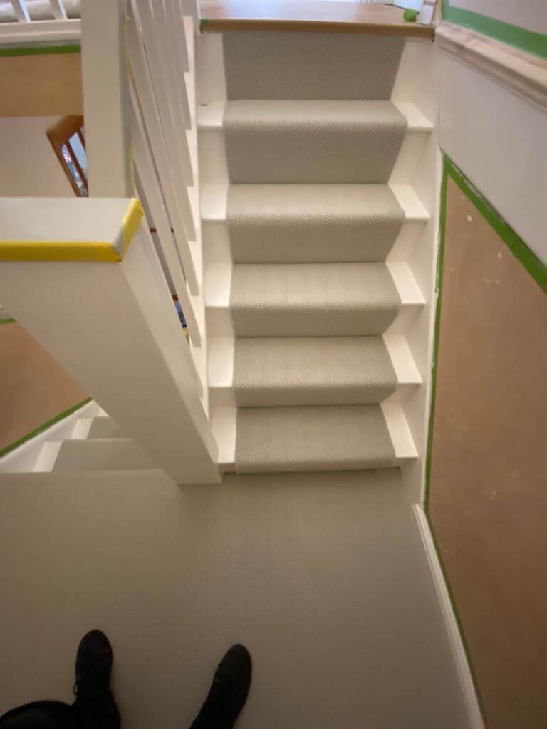 Fibre Carpets Wool Herringbone Chatsworth Installation in Balham, Carpet, Home