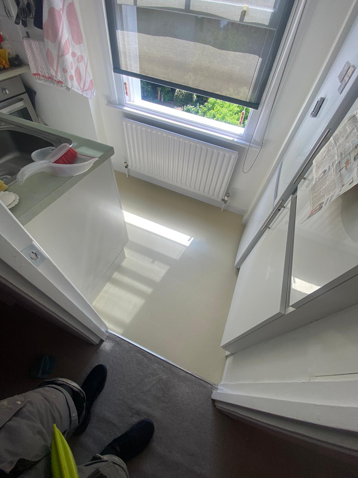 Forbo Flooring Fresco Marine 3261 installation in Canary Wharf-1