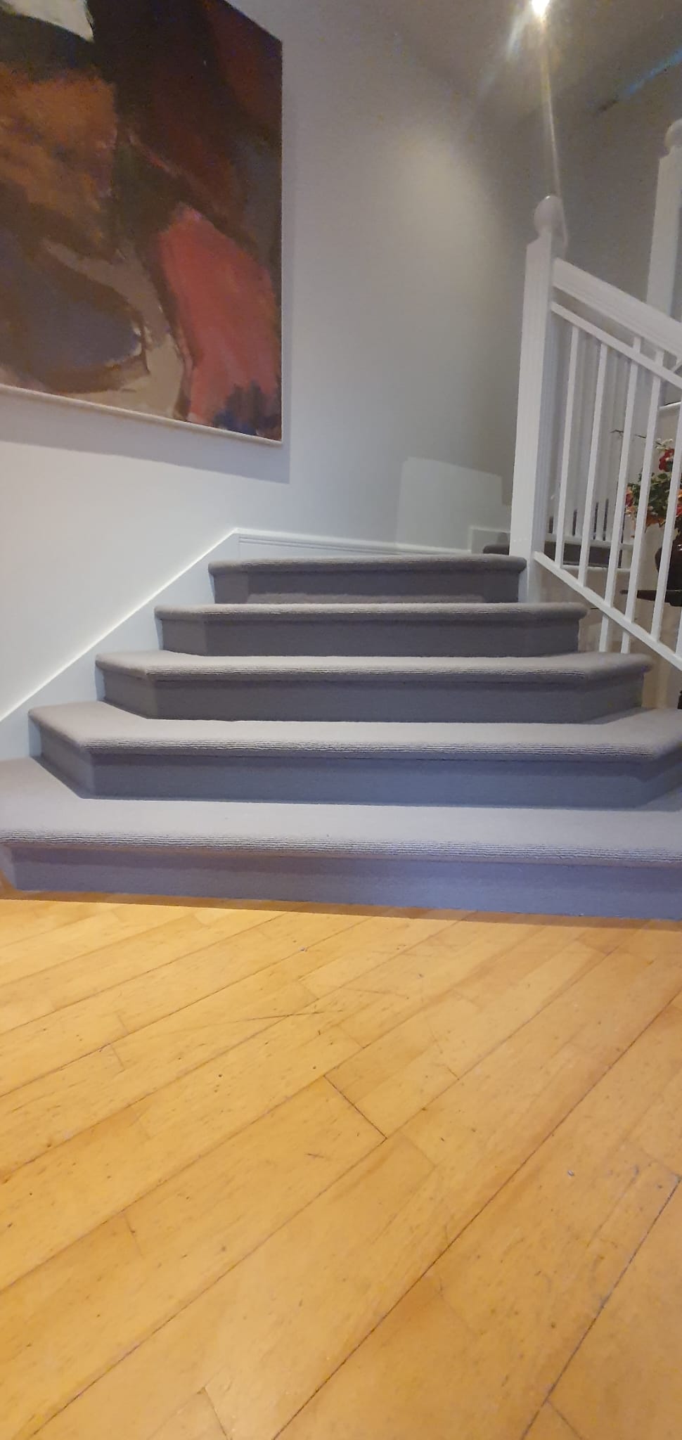Hugh Mackay Carpets Deco Plains Dove Grey Installation in Kilburn - Carpet - Residential