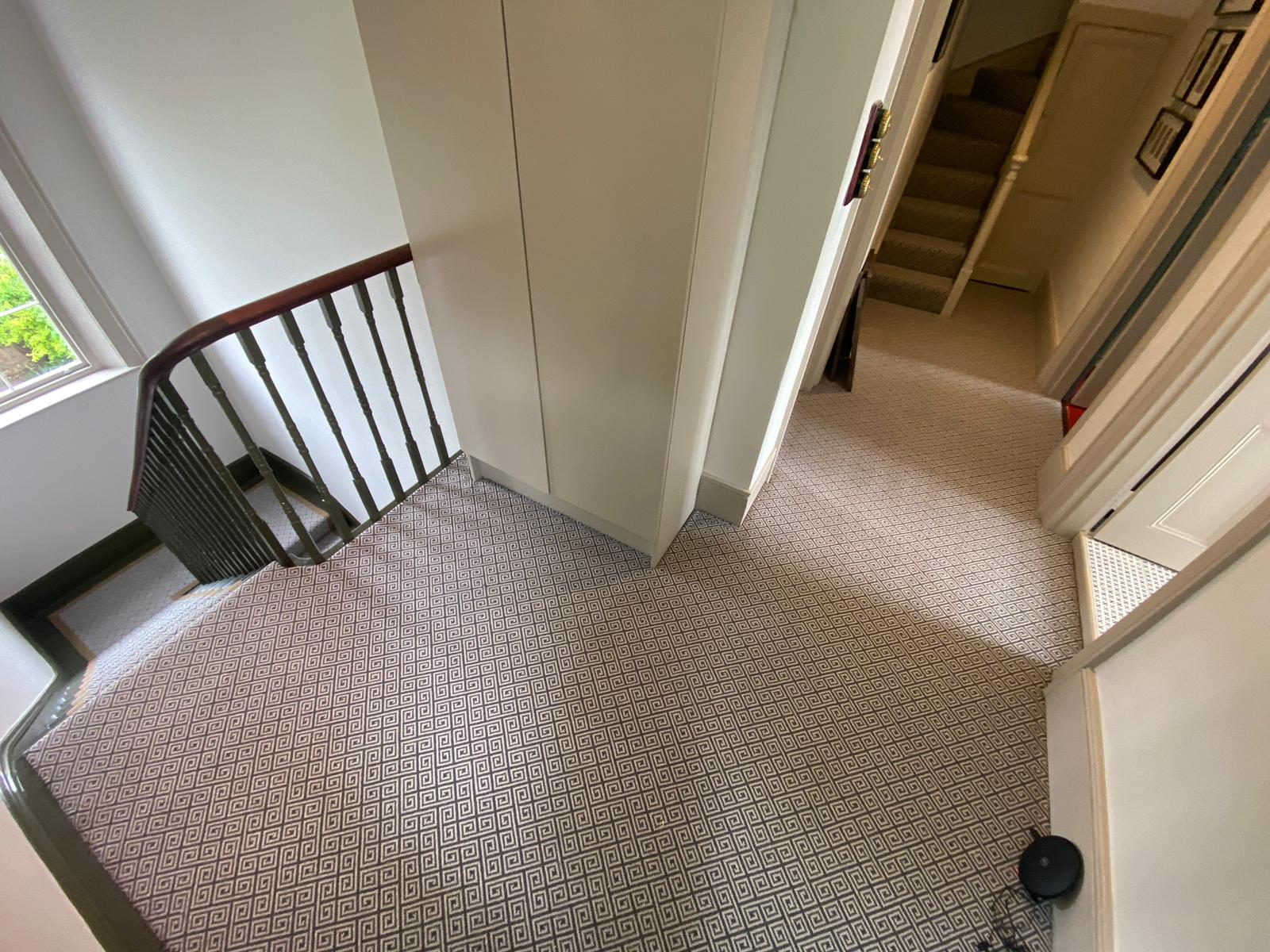 Rols Wool Carpets Diana Greek Key Heavy Metal installation in Hampstead-1