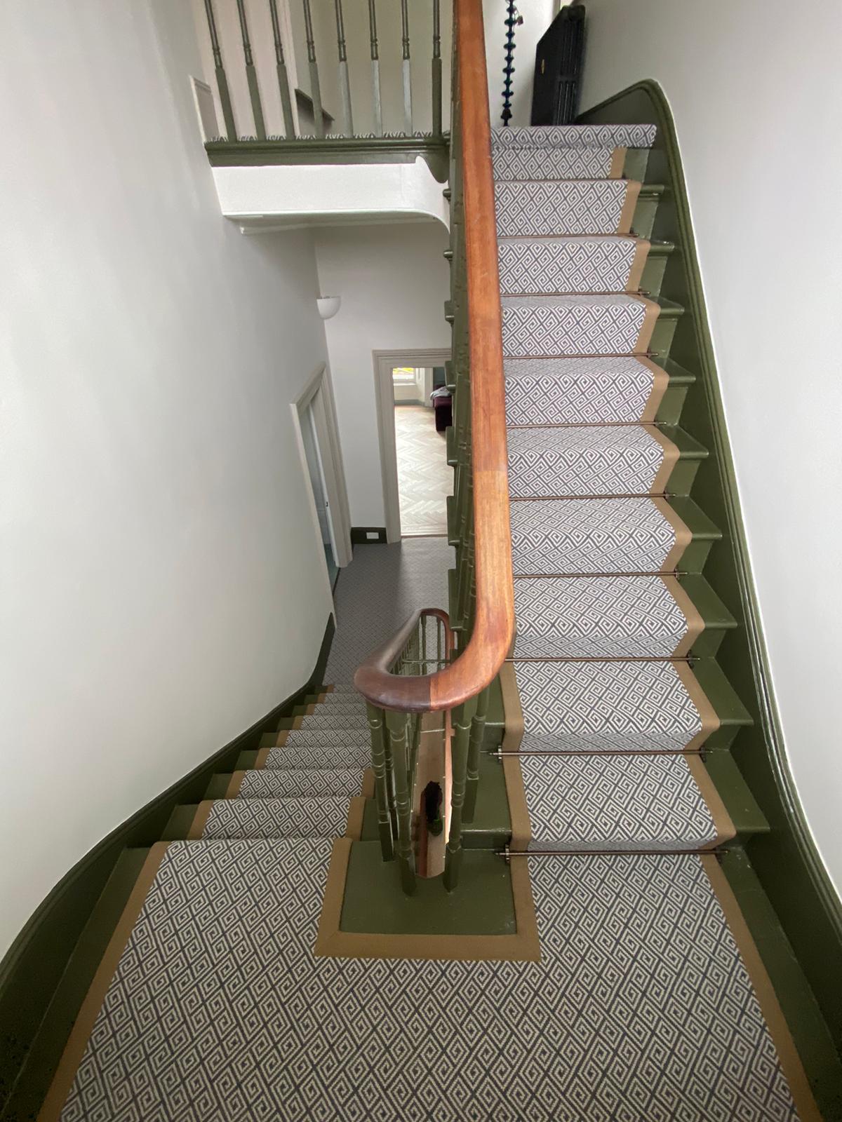 Rols Wool Carpets Diana Greek Key Heavy Metal Installation in Hampstead - Carpet - Residential