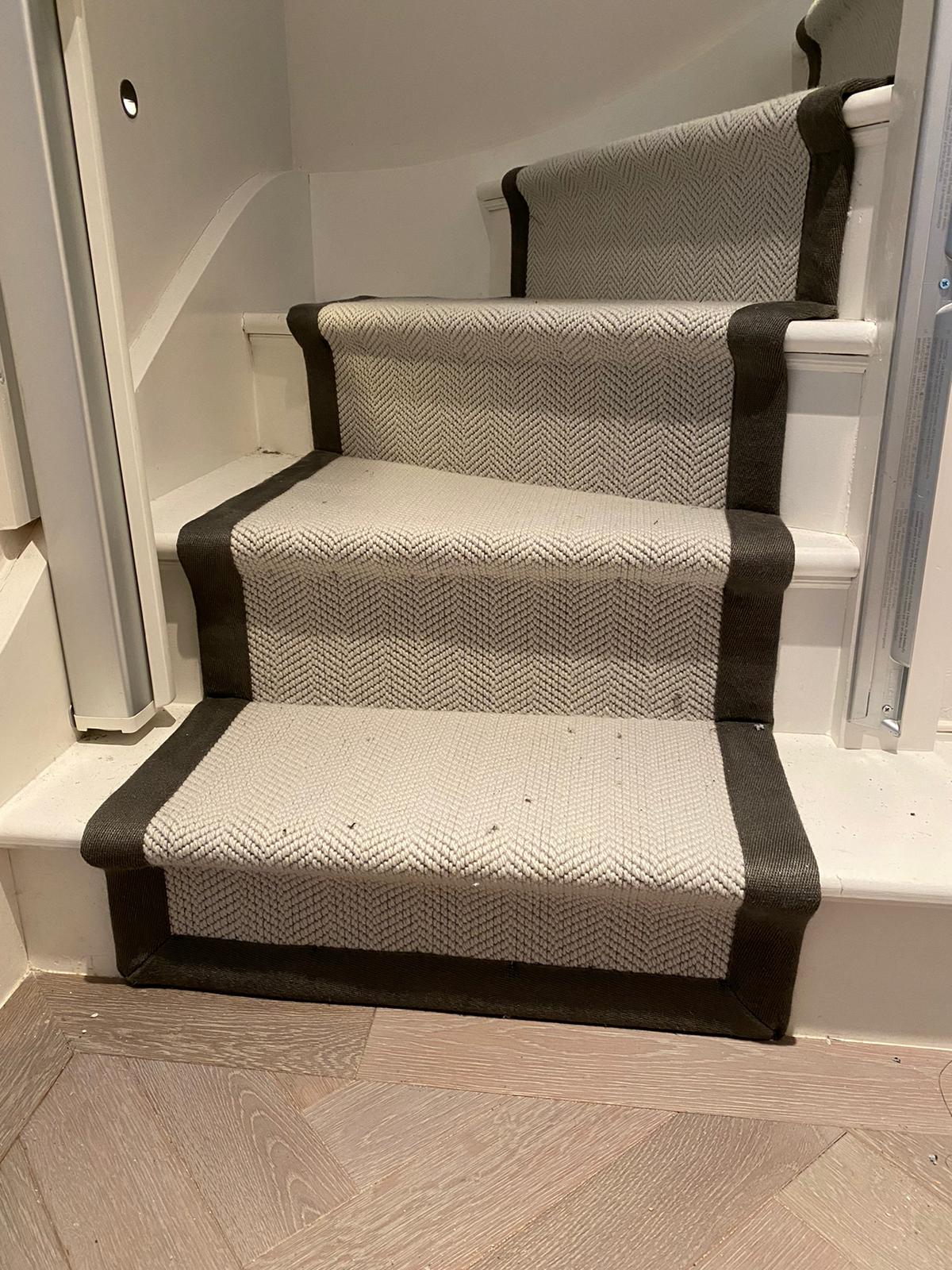Fibre Carpets Wool Herringbone Chatsworth Installation in Hampstead Wood Flooring - Wood Flooring - Residential