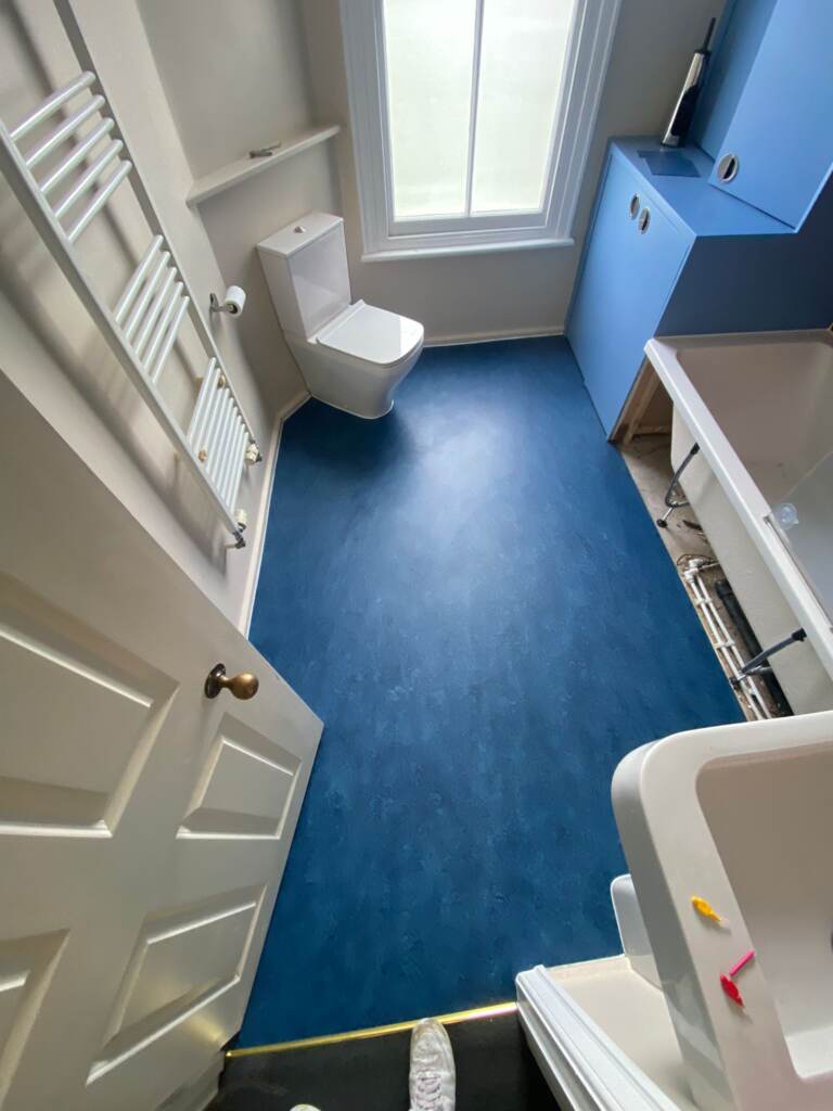 Marmoleum Fresco Blue Heaven Installation in Mayfair, Home