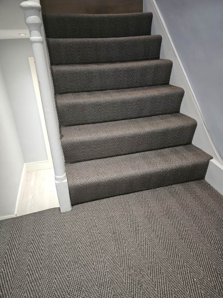 Fibre Carpets Sisal Havannah Titanium Installation in Canary Wharf, Carpet, Home