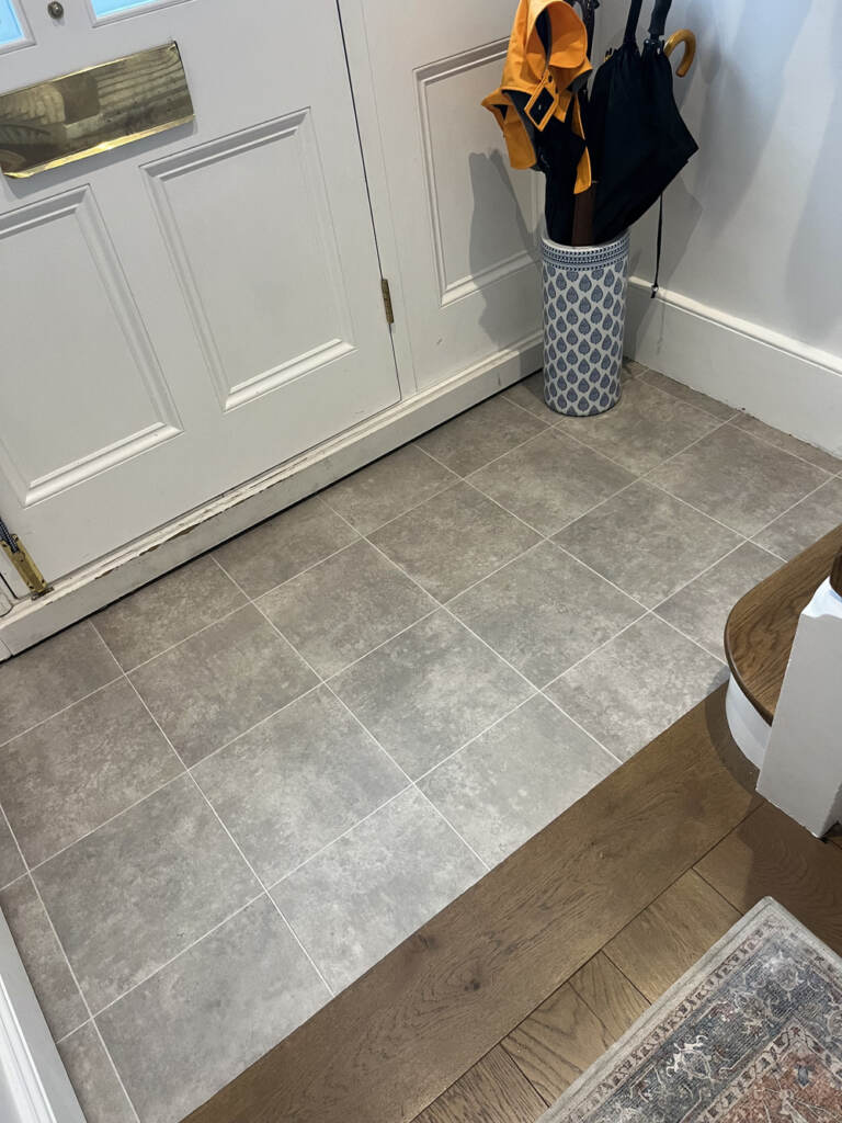 Amtico Spacia Monument Concrete Installation in Southwark, Luxury Vinyl Tile (LVT) Flooring, Home