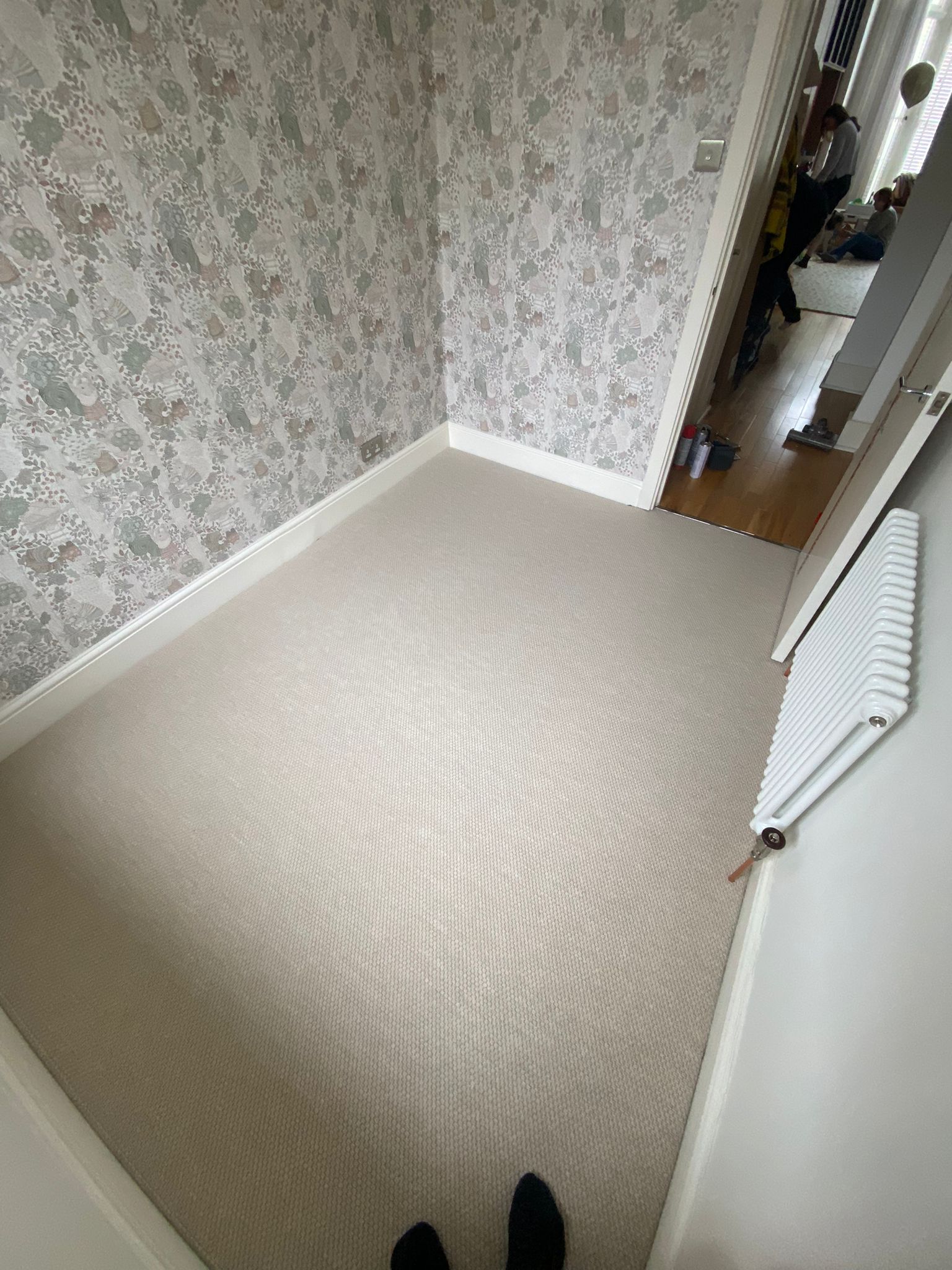 Fibre Carpets Flatweave Classics Panama Latte installation Southwark-0