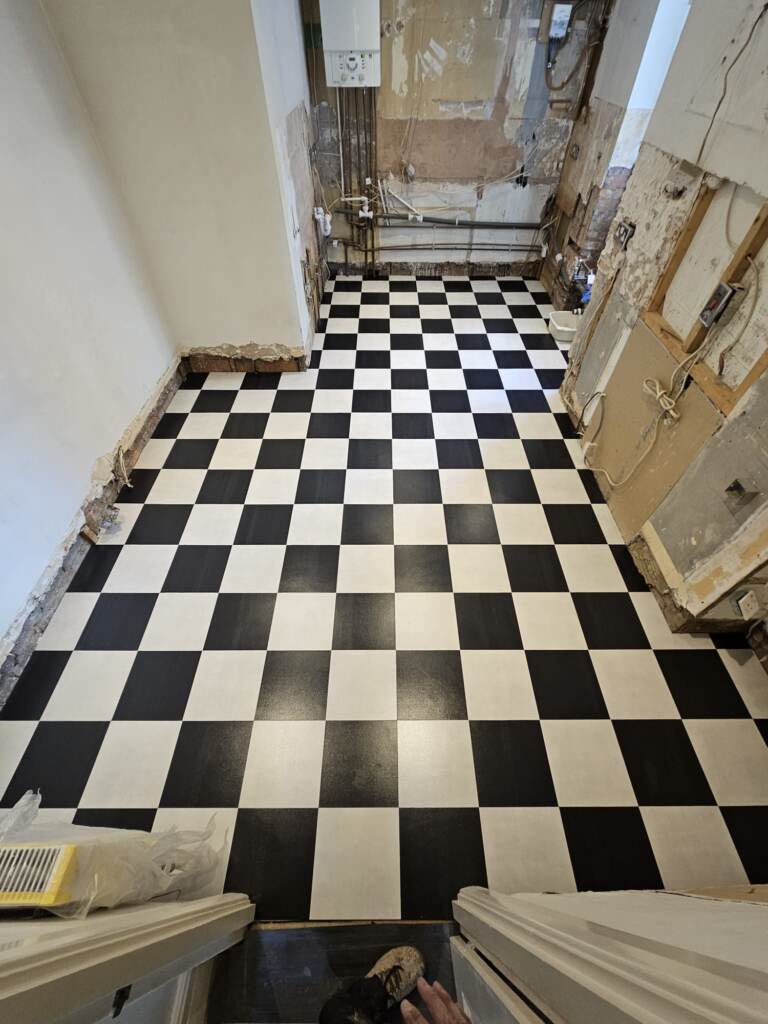 Amtico Signature Graphite Slate & Stucco Opaline Installation in Hampstead, Luxury Vinyl Tile (LVT) Flooring, Home