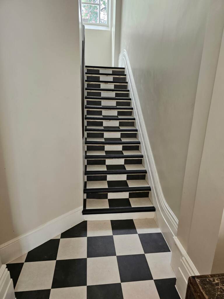 Amtico Spacia Black Marble & Amtico Spacia Snow Installation in Ealing, Luxury Vinyl Tile (LVT) Flooring, Home