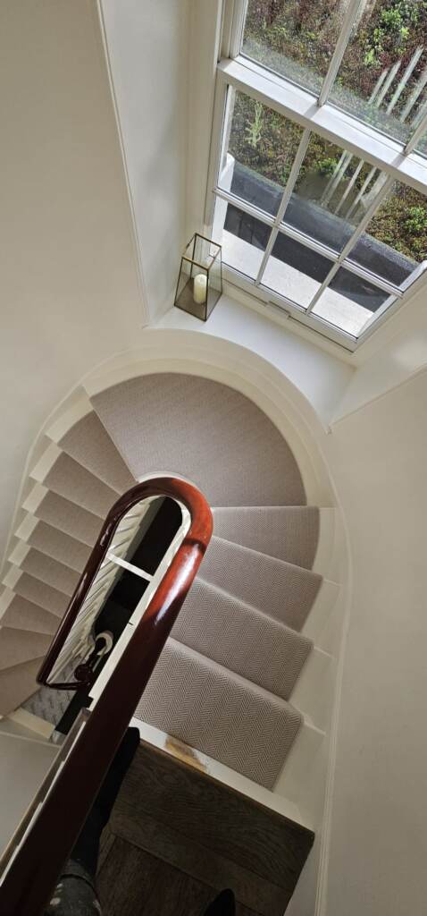 Kersaint Cobb Wool Cascade Light Cloud Carpet Installation in Marylebone, Home