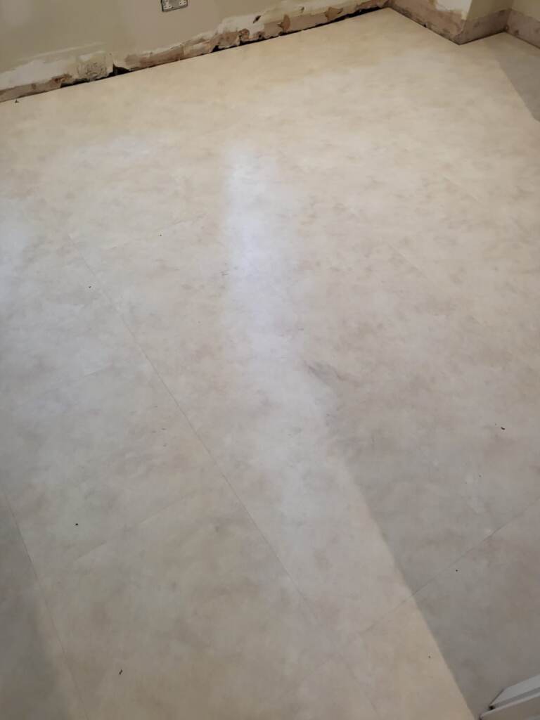 Amtico Spacia Limestone Cool Installation in Kings Cross, Luxury Vinyl Tile (LVT) Flooring, Home