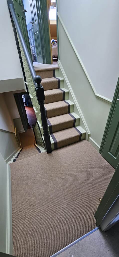 Fibre Carpets Flatweave Classics Small Boucle Ochre Installation in Barnes, Carpet, Home