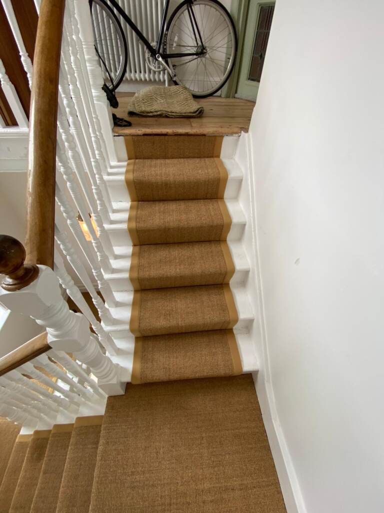 Fibre Carpets Sisal Boucle Saffron Installation in Chiswick, Carpet, Home