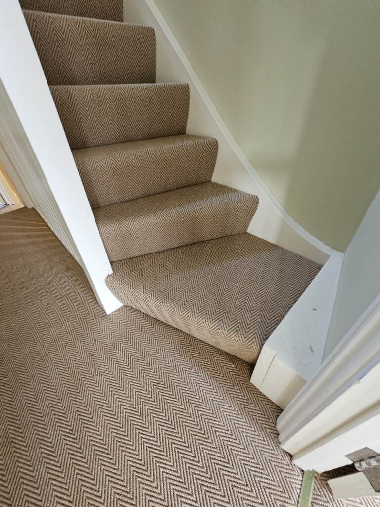 Fibre Carpets Easycare Chevron Cotswold Installation in Westminster, Carpet, Home