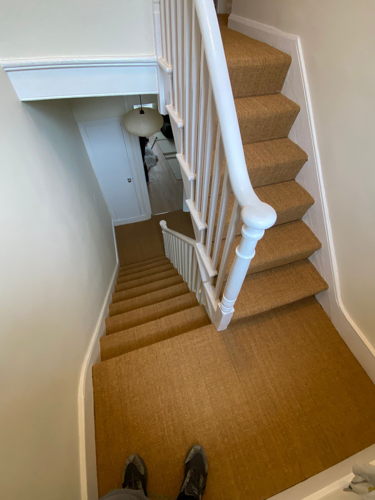 Kersaint Cobb Sisal Mini Boucle Amber carpet installation in Hammersmith-2