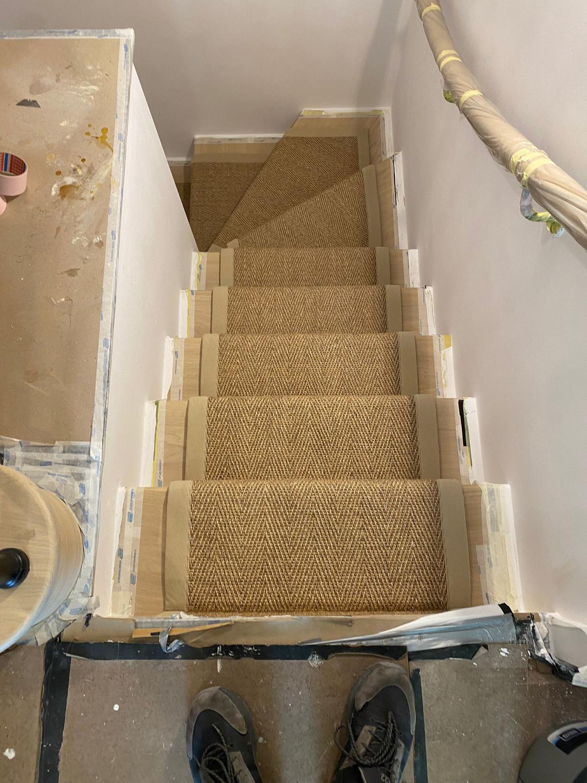 Fibre Carpets Sisal Havana Ore installation in Hammersmith-0