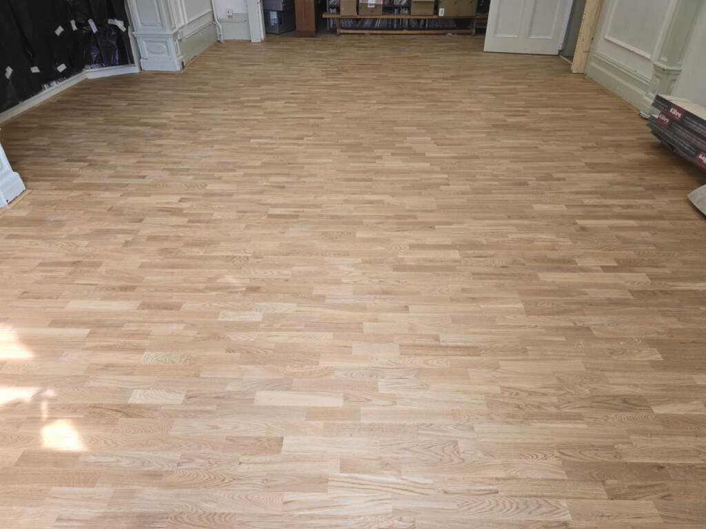 Kahrs Oak Urban Brown Strip Wood Flooring Installation in Earls Court, Home