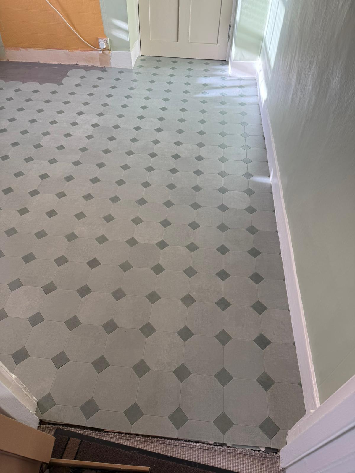 Amtico Signature Keystone Encaustic Okra & Diffusion Okra installation in Southwark-2