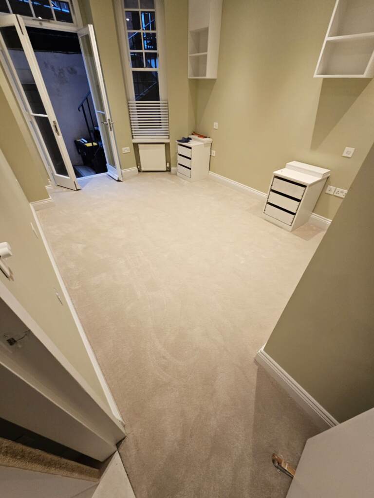 Abingdon Flooring Caress Cotton carpet installation in Islington-2