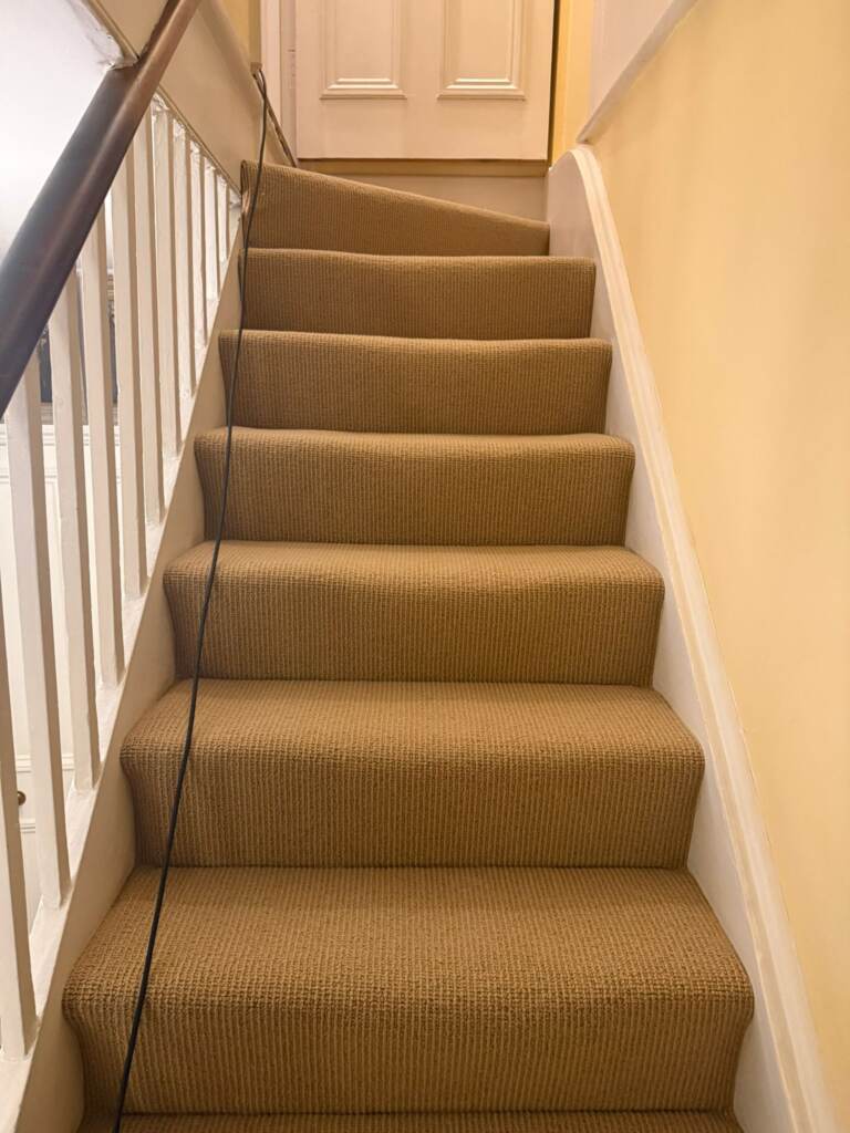 Axminster Carpets Natural Loop Ribgrass Straw installation in-3