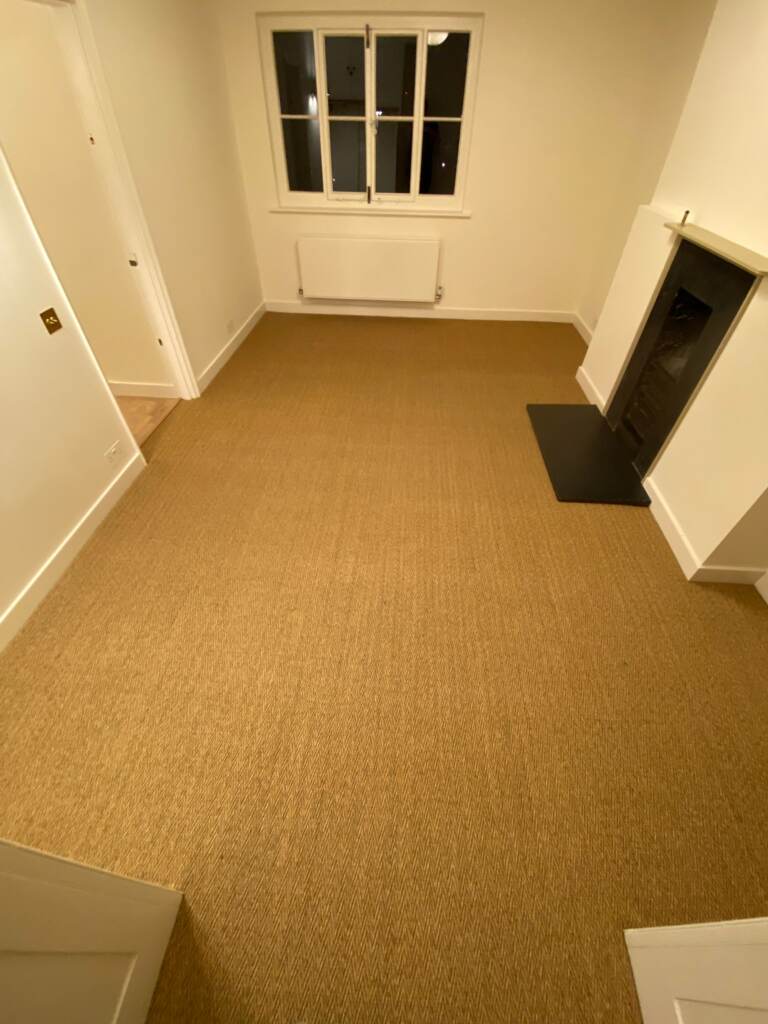 Crucial Trading Sisal Herringbone Topaz E110 Carpet Installation in Richmond, Home