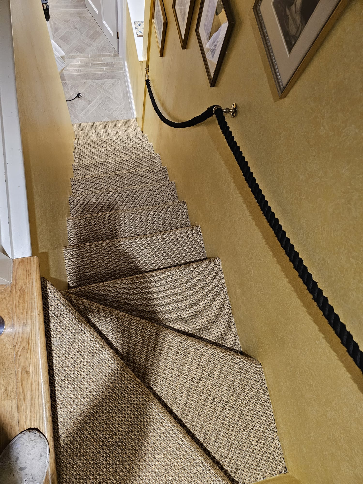 Crucial Trading Sisal Panama New Champagne carpet installation in-2