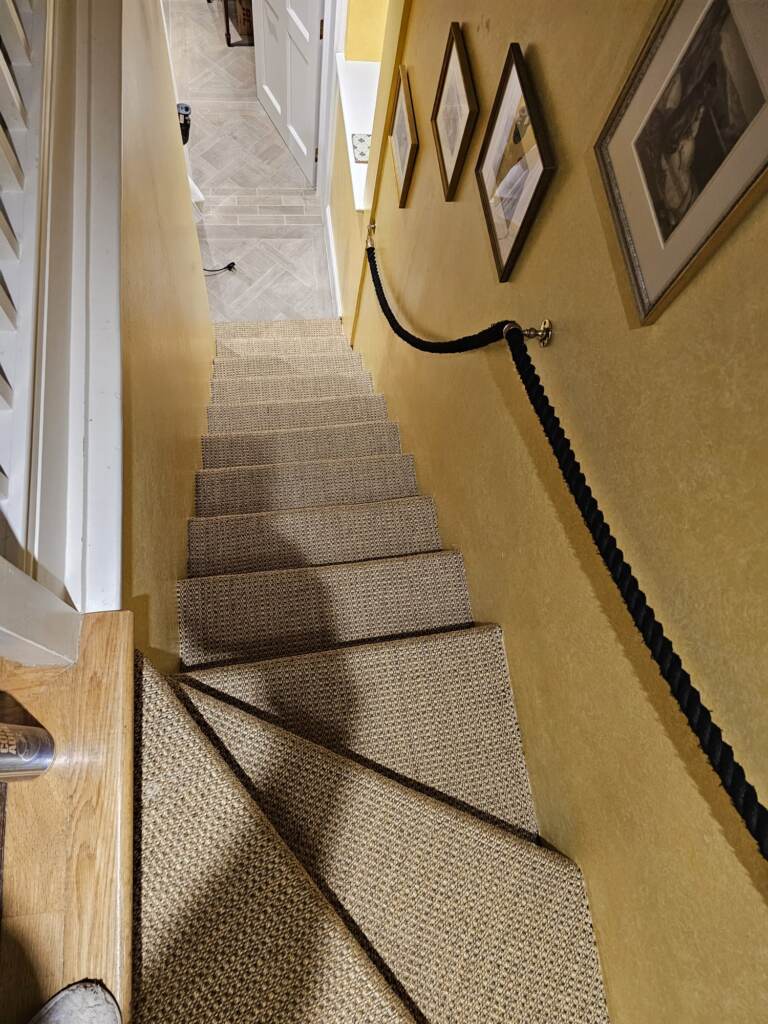Crucial Trading Sisal Panama New Champagne Carpet Installation in Richmond, Home