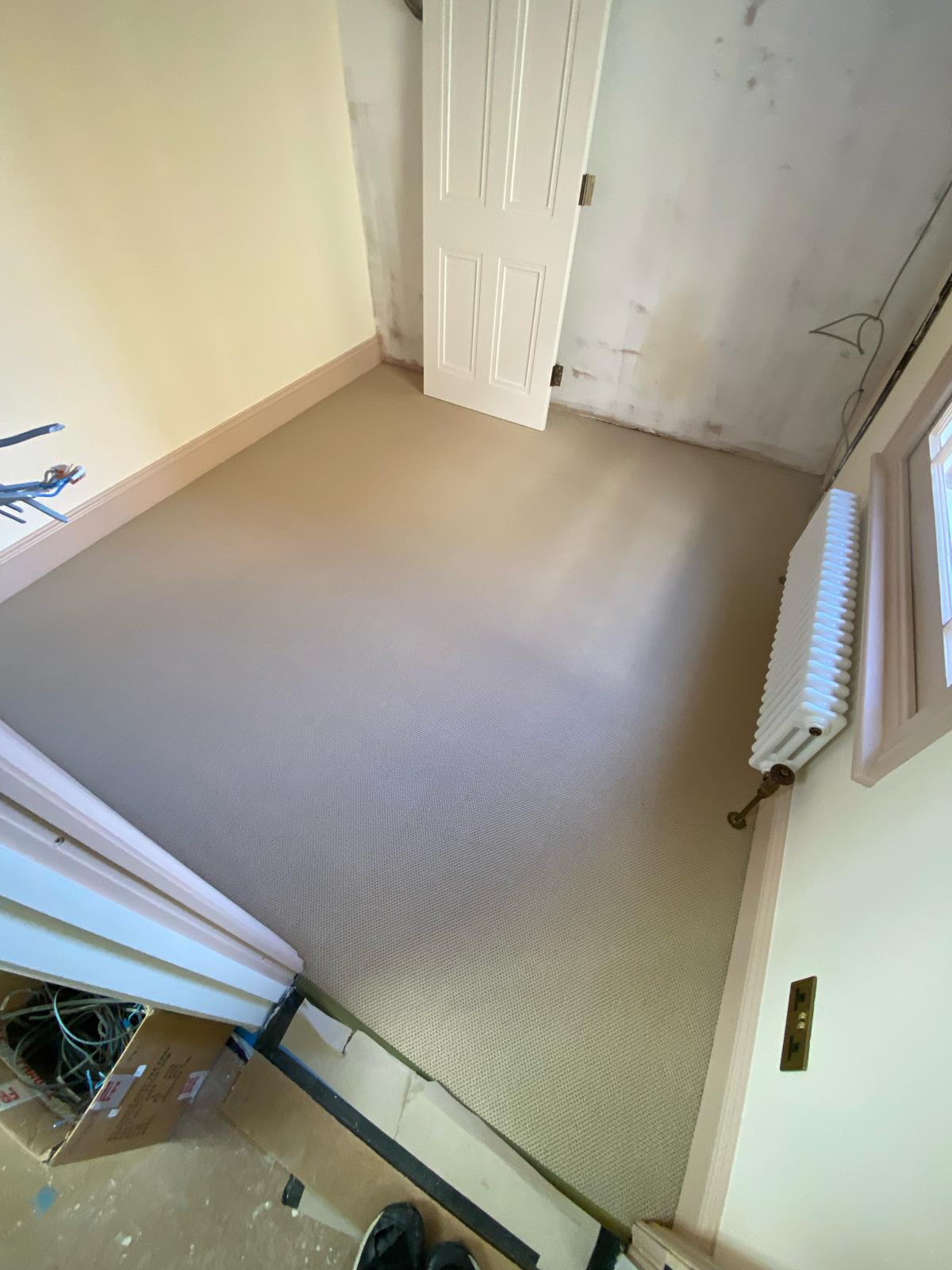 Likewise London Designer Weave Ashen Sky carpet installation in-2