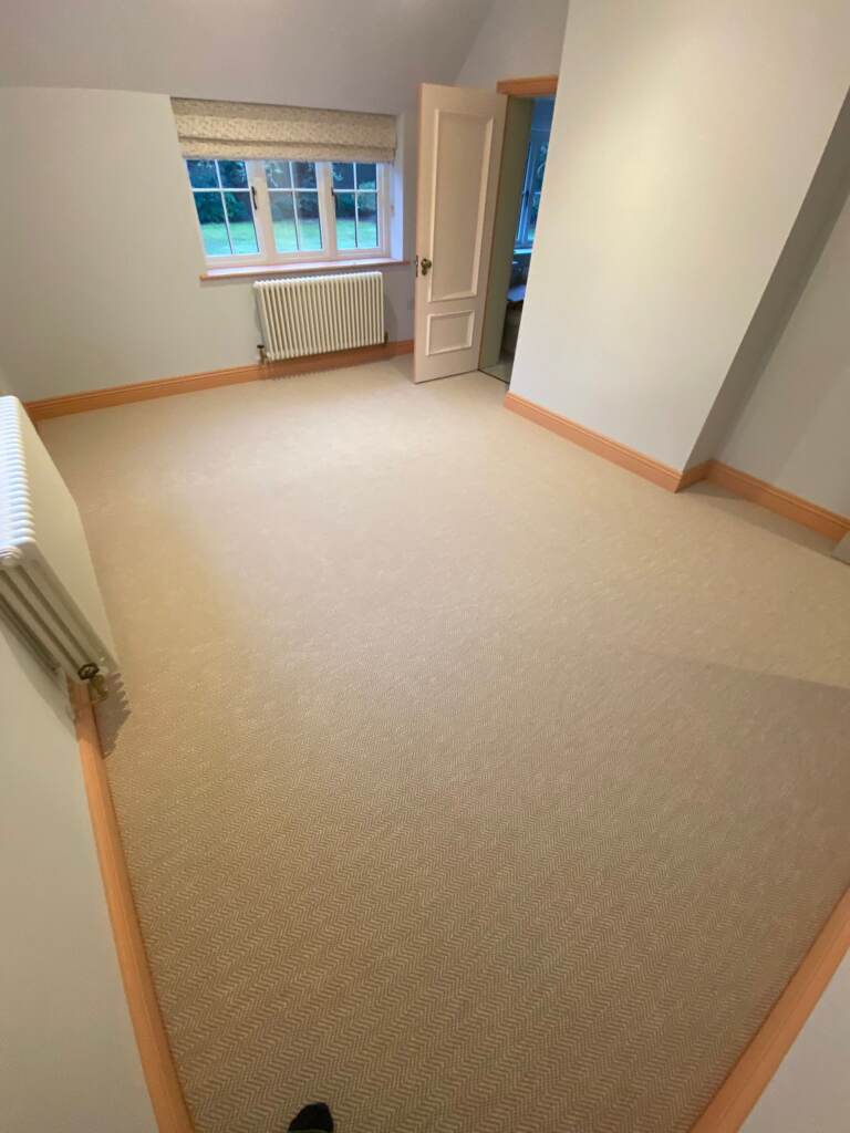 Likewise London Herringbone Chalk Carpet Installation in Clapham, Home