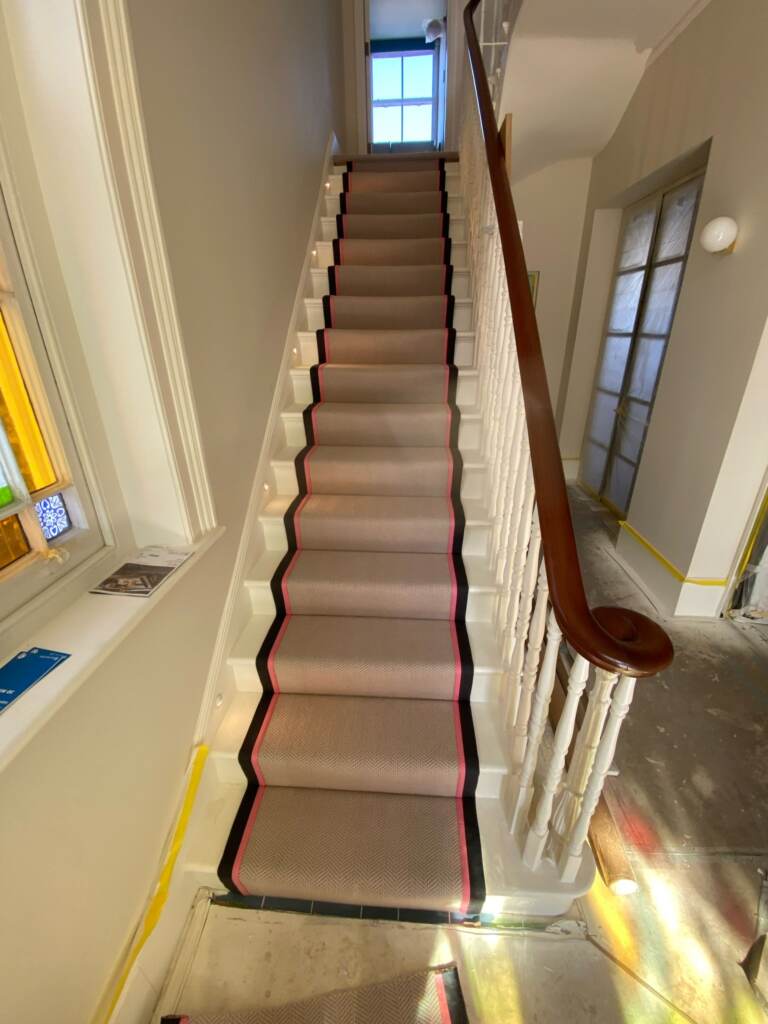 Fibre Carpets Wool Herringbone Saltram installation in- Main