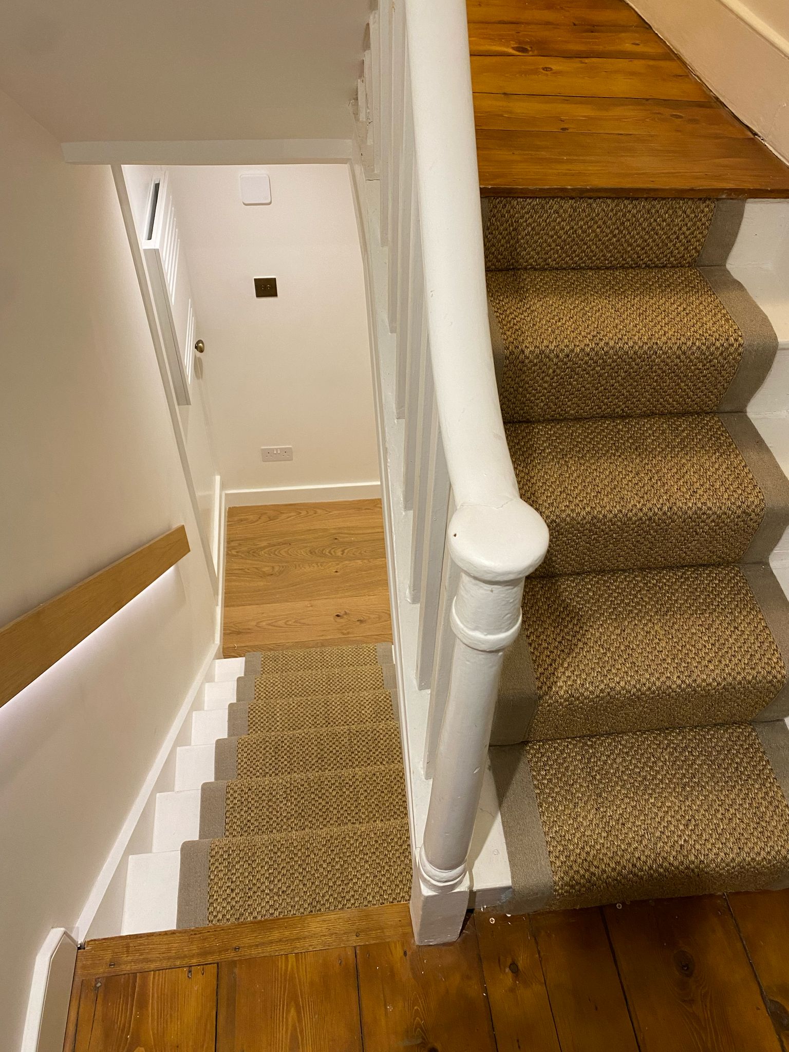 Likewise London Sisal Tigers Eye Flint carpet installation in-Main