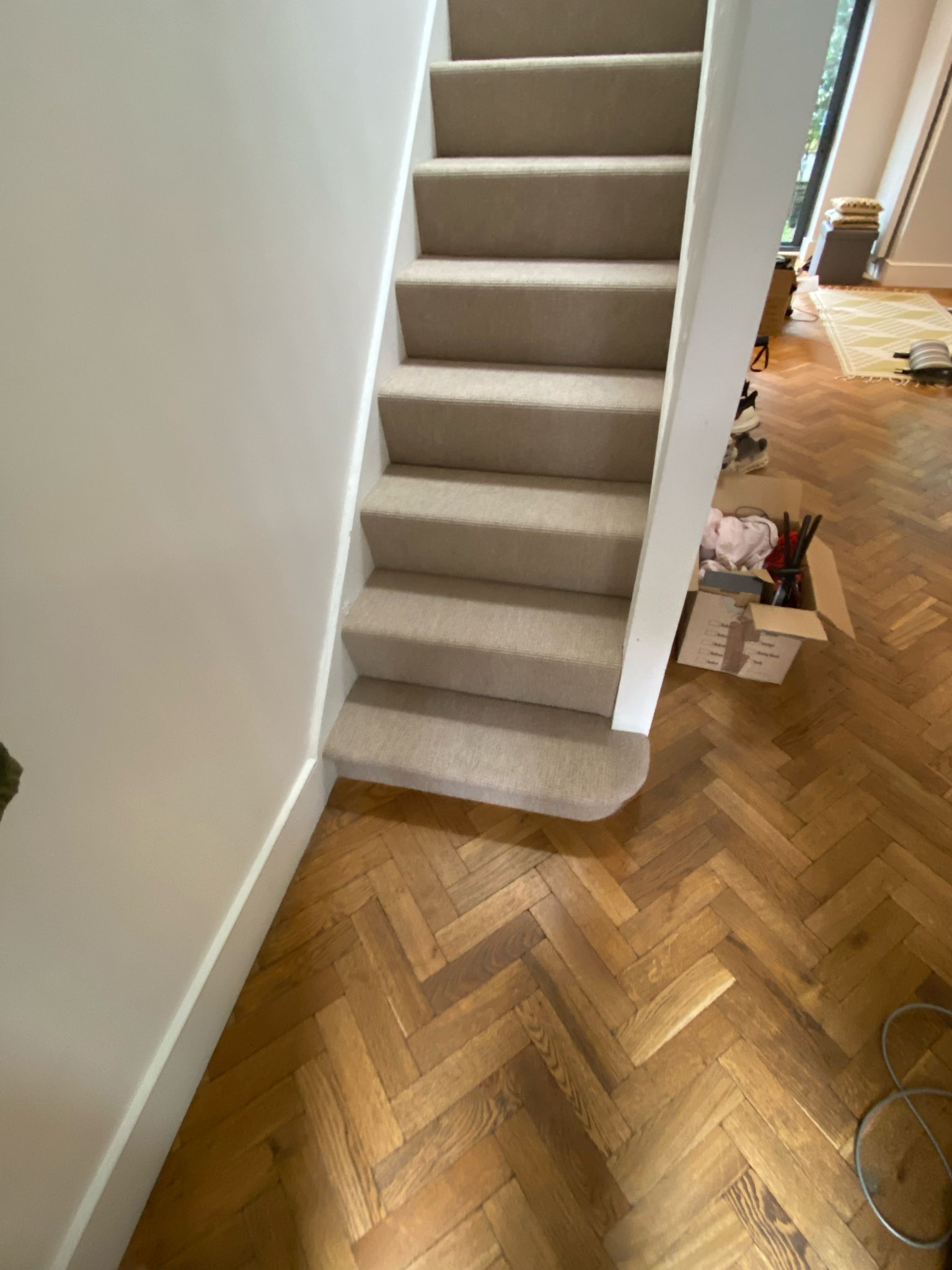 Fibre Carpets Flatweave Classics Big Boucle Mortar installation – 1