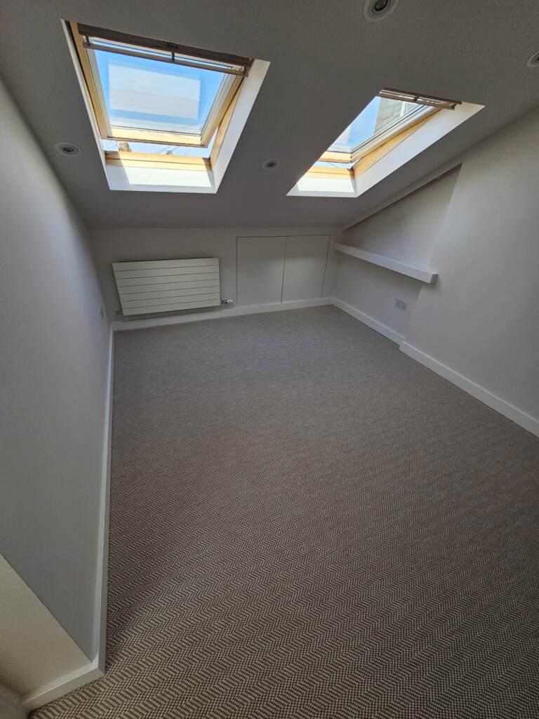 Fibre Flooring Classic Herringbone Chalk installation in – 1